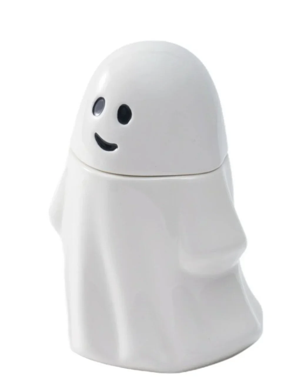 NEW Ceramic Ghost Cookie Jar Treat Food Storage Candy Kitchen Decor White Party